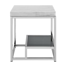 Steve Silver Aston White Marble Top End Table