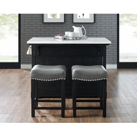 Steve Silver Aspen Ebony Kitchen Island 3pc Set