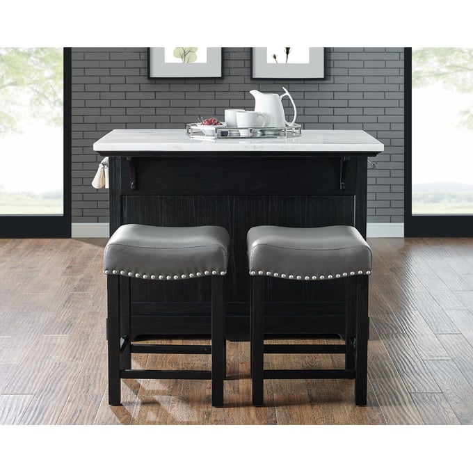 Steve Silver Aspen Ebony Kitchen Island 3pc Set SSF-AS3803PC