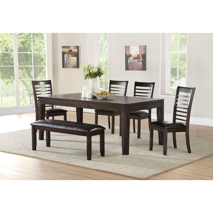 Steve Silver Ally Antique Charcoal 6pc Dining Room Set SSF-AS7006PC