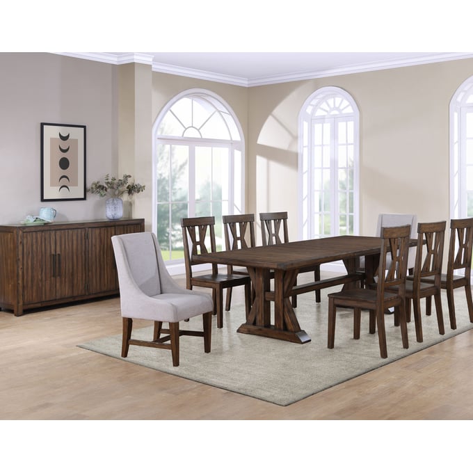 Steve Silver Auburn Dark Tobacco 9pc Dining Room Set SSF-AUB500TT-DR-S1