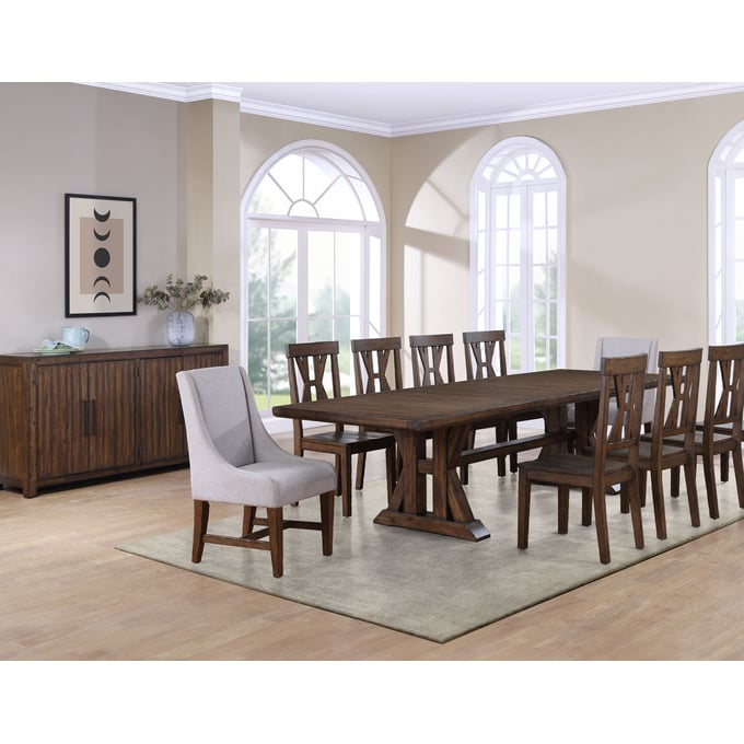 Steve Silver Auburn Dark Tobacco 11pc Dining Room Set SSF-AUB500TT-DR-S2