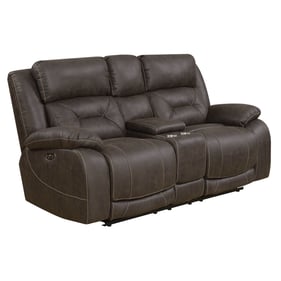 Steve Silver Aria Saddle Brown Power Recliner Console Loveseat