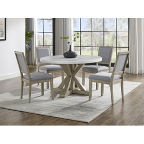 Steve Silver Carena White Round 5pc Dining Set