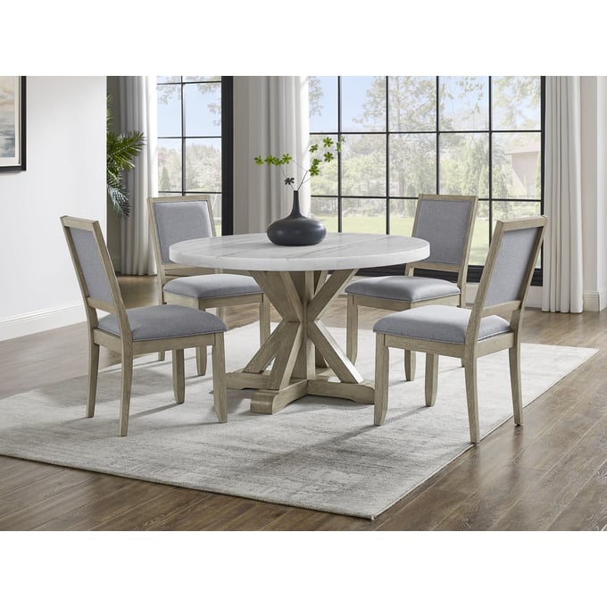 Steve Silver Carena White Round 5pc Dining Set SSF-CA520-D5PC