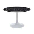 Colfax Black Marble Top w/ White Base Table