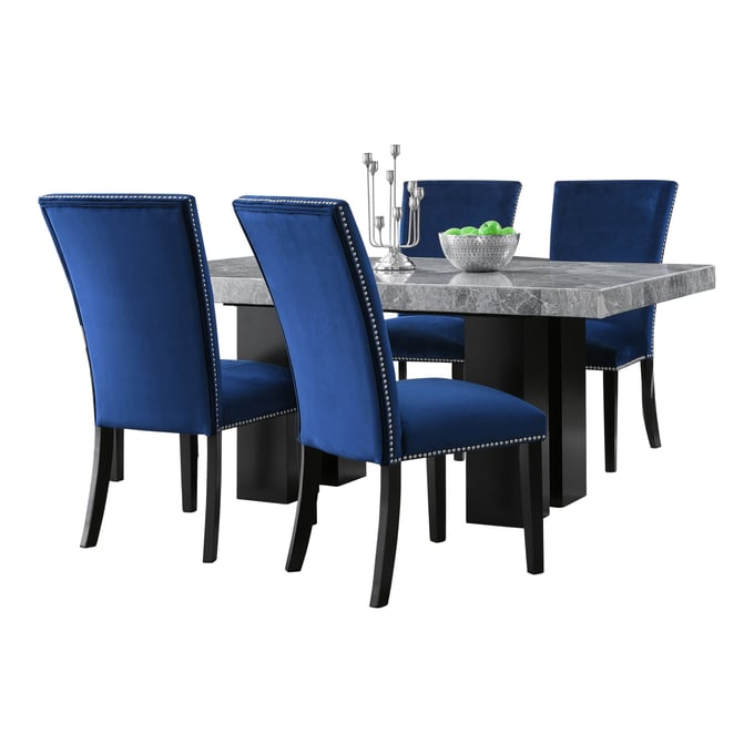 Steve Silver Camila Gray Blue 5pc Dining Set SSF-CM420-D5PC-GB