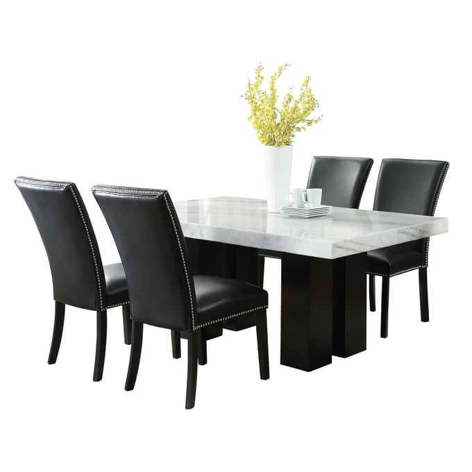 Steve Silver Camila White Black 5pc Dining Set SSF-CM420-D5PC-WK