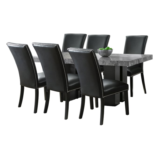 Steve Silver Camila Gray Black 7pc Dining Set SSF-CM420-D7PC-GK