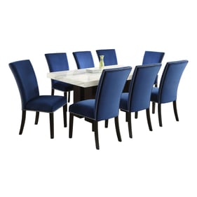 Steve Silver Camila White Blue 9pc Dining Set