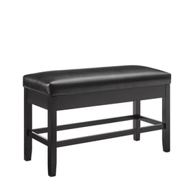 Steve Silver Carrara Ebony Black PU Storage Counter Bench