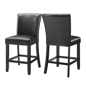 2 Steve Silver Carrara Ebony Black PU Counter Chairs