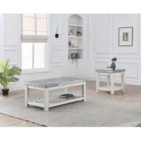 Steve Silver Canova Cathedral White 3pc Coffee Table Set