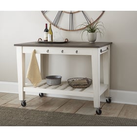 Steve Silver Cayla Ivory Two Tone Kitchen Cart