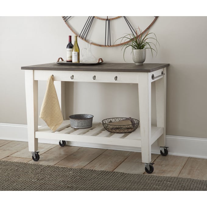 Steve Silver Cayla Ivory Two Tone Kitchen Cart SSF-CY400CKW