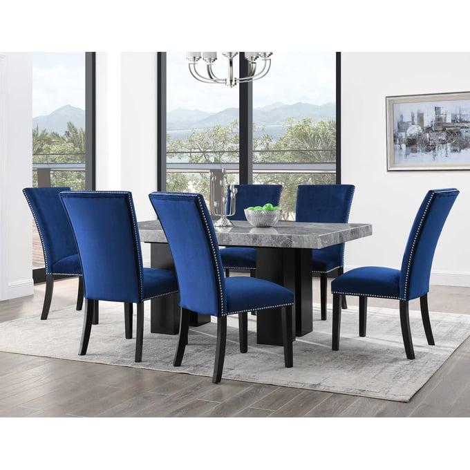 Steve Silver Camila Gray Blue 7pc Dining Set SSF-CM420-DR-S4