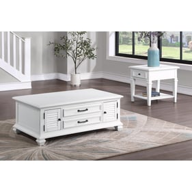 Steve Silver Charlestown White 3pc Coffee Table Set