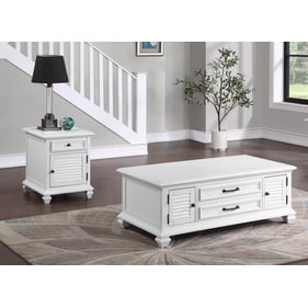 Steve Silver Charlestown White Storage 3pc Coffee Table Set