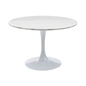 Steve Silver Colfax White Marquina Marble Table