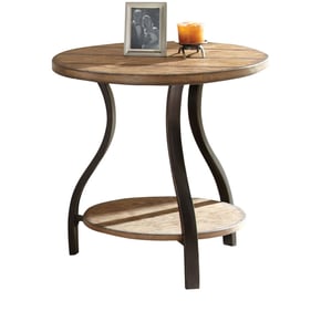 Steve Silver Denise Oak 24 Inch Round End Table