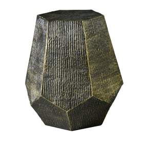 Steve Silver Donato Antiqued Brass Hexagon End Table