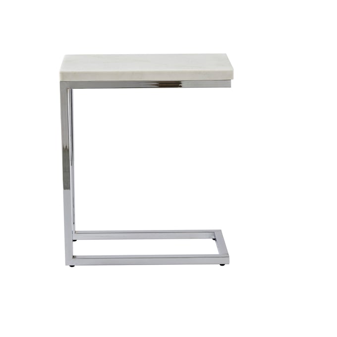 Steve Silver Echo Chrome White Marble Top Chairside SSF-EC100WEC