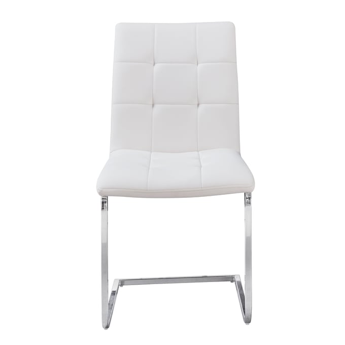 2 Steve Silver Escondido White PU Side Chairs SSF-ED480SW