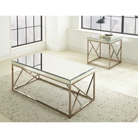 Steve Silver Evelyn Copper Chrome 3pc Coffee Table Set