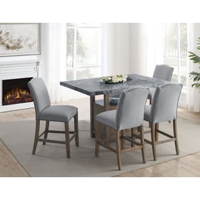 Steve Silver Grayson Gray Marble 5pc Counter Dining Set