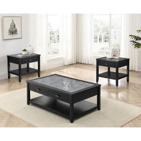 Steve Silver Garvine Ebony Gray 3pc Coffee Table Set