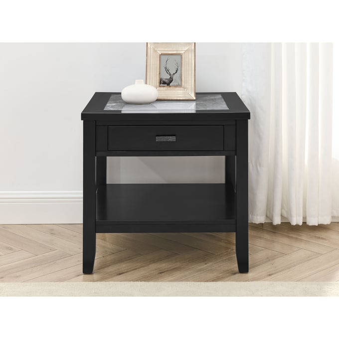 Steve Silver Garvine Ebony Gray End Table SSF-GV100E