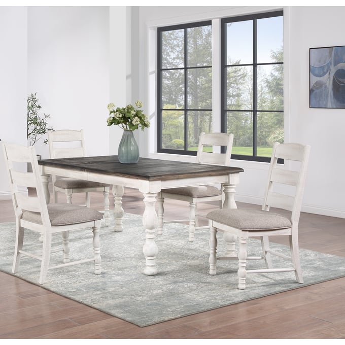 Steve Silver Heston Weathered White Brown 5pc Dining Room Set SSF-HN700-DR-S1