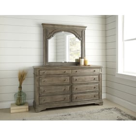 Steve Silver Highland Park Waxed Driftwood Dresser and Mirror