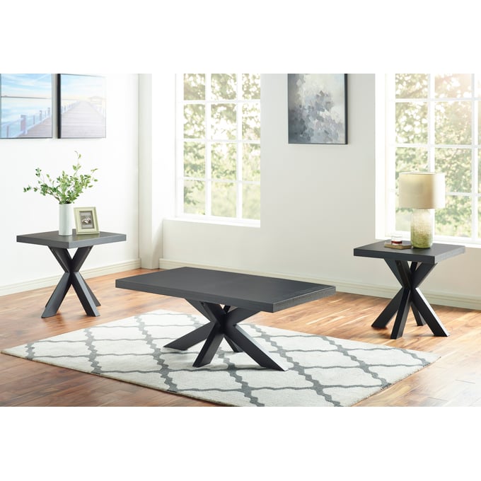 Steve Silver Harris Ebony 3pc Coffee Table Set SSF-HR250-OCT-S1