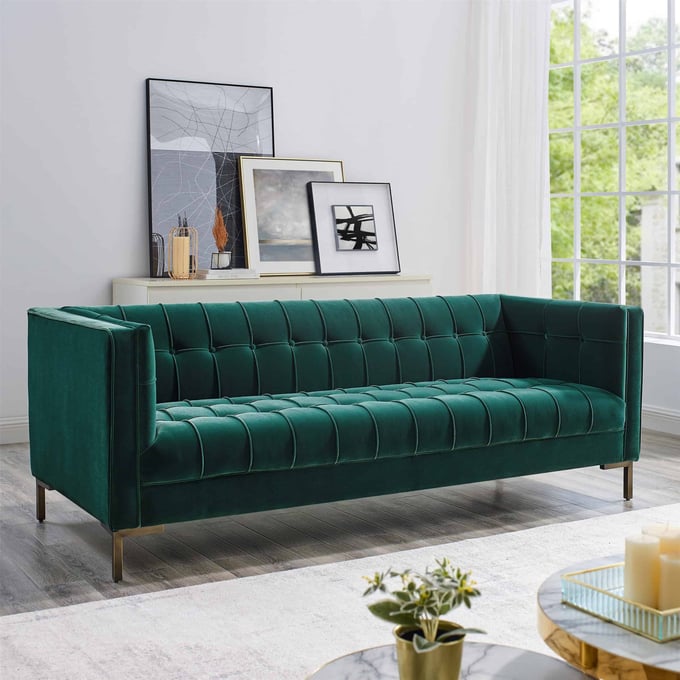 Steve Silver Isaac Emerald Green Sofa SSF-IC100SGN