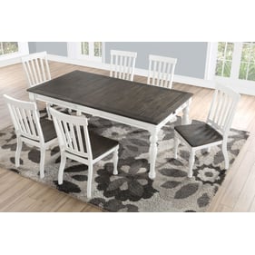 Steve Silver Joanna Ivory Charcoal 7pc Dining Room Set