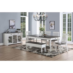 Steve Silver Joanna Ivory Charcoal 6pc Dining Room Set