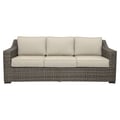 Jones Rattan Sofa w/ Half Round Wicker