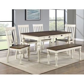 Steve Silver Joanna Ivory Mocha 6pc Dining Room Set