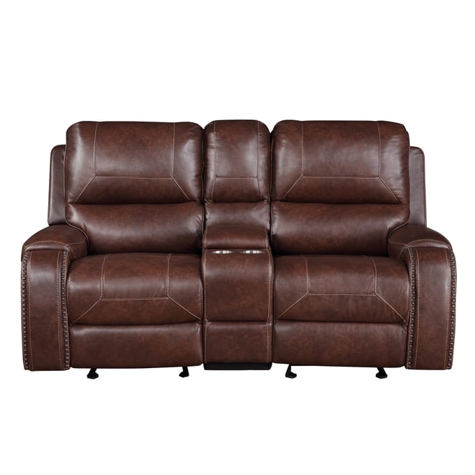 Steve Silver Keily Cinnamon Brown Manual Console Loveseat SSF-KE800CL