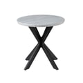 Keyla Faux Marble Round End Table