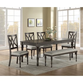 Steve Silver Linnett Oatmeal Dusty Brown 6pc Dining Room Set