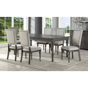 Steve Silver Linnett Oatmeal Dusty Brown 7pc Dining Room Set with Upholster...