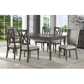 Steve Silver Linnett Oatmeal Dusty Brown 7pc Dining Set