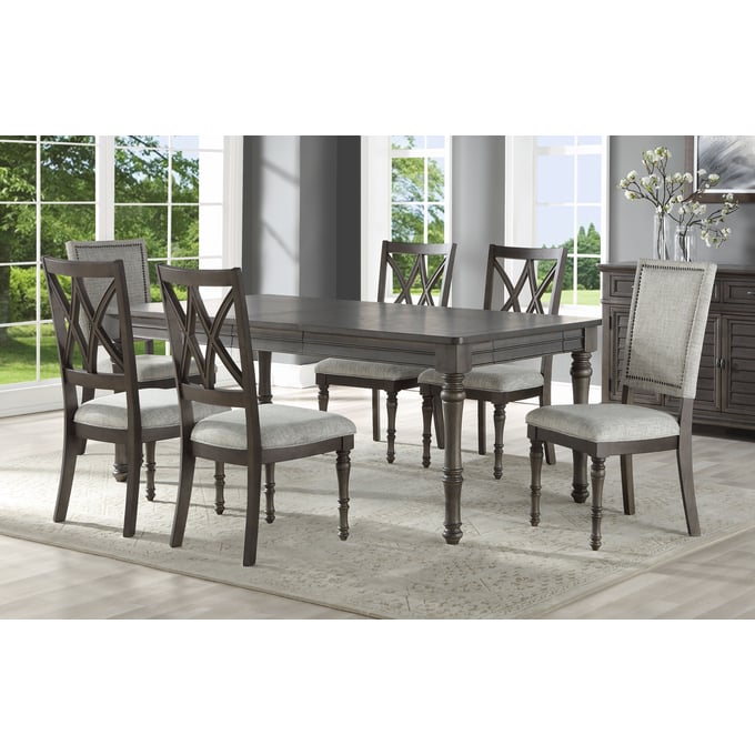 Steve Silver Linnett Oatmeal Dusty Brown 7pc Dining Set SSF-LT500-DR-S2