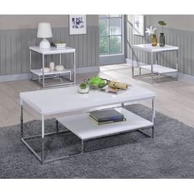 Steve Silver Lucia White 3pc Coffee Table Set