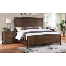 Steve Silver Milan Brown Walnut 2pc Bedroom Set with King Bed