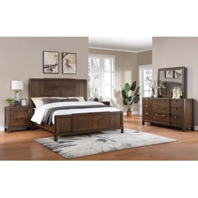 Steve Silver Milan Brown Walnut 4pc Bedroom Set with Queen Bed