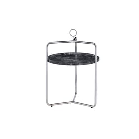 Steve Silver Miro Chrome Black Side Table