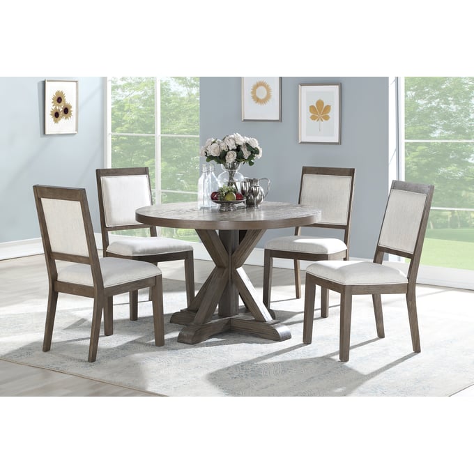 Steve Silver Molly Grey Oak 48 Inch 5pc Dining Set SSF-MY4848-DR-S1